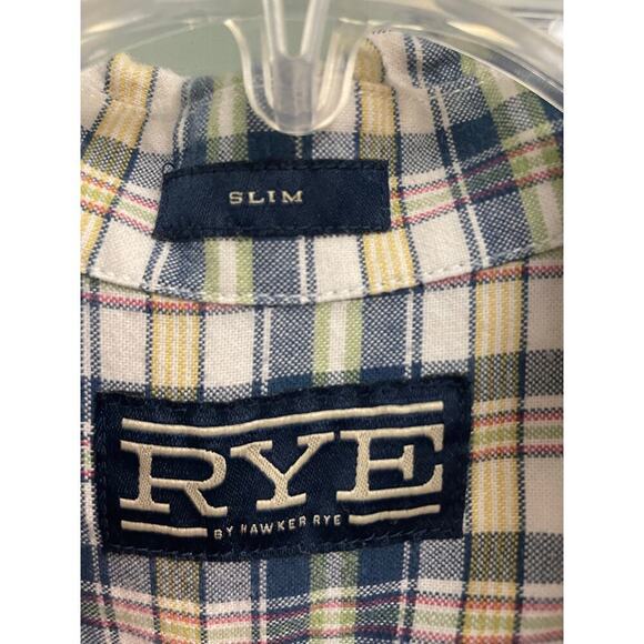 Rye by Hawker Rye Mens Size Medium Plaid Button Down Shirt Long Sleeve - Picture 4 of 5